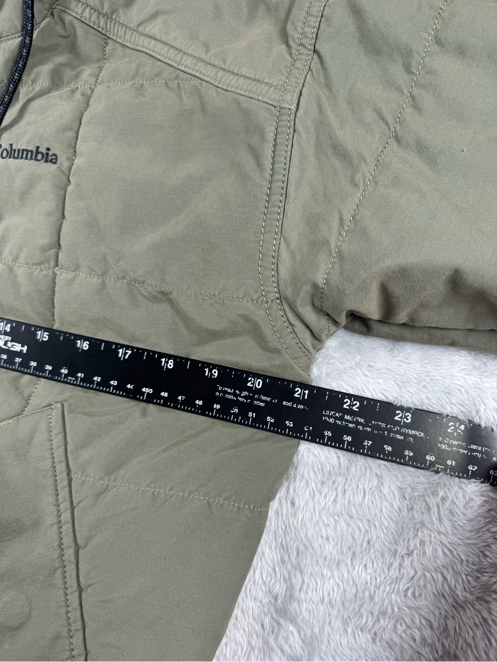 Columbia XS Olive Insulated Hooded Parka Plaid Lined Jacket - Picture 10 of 11